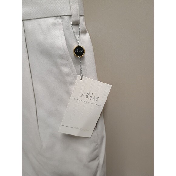 RGM Light Khaki Casual Pants Mens 40x32 Pleatetd Front Cuffed Hem NWT - Picture 5 of 12
